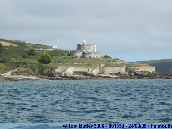 Photo ID: 001359, St Mawes castle seen from the (slightly choppy) Fal, Falmouth, Cornwall