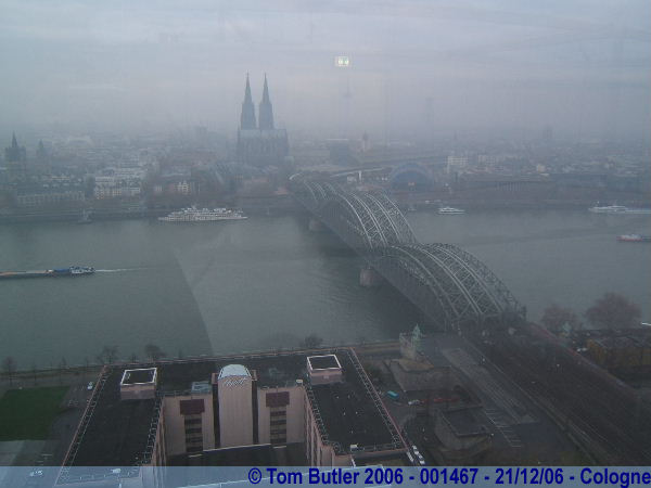 Photo ID: 001467, The Cathedral, Rhine and railway bridge, Cologne, Germany