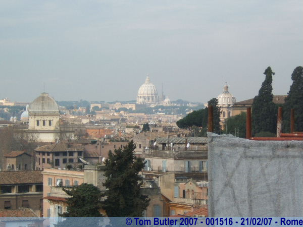 Photo ID: 001516, The dome of St Peters, seen from the Palatine Hill, Rome, Italy