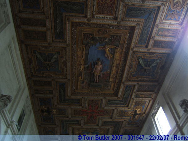 Photo ID: 001547, The ceiling of the basilica of St Sabastiano, Rome, Italy