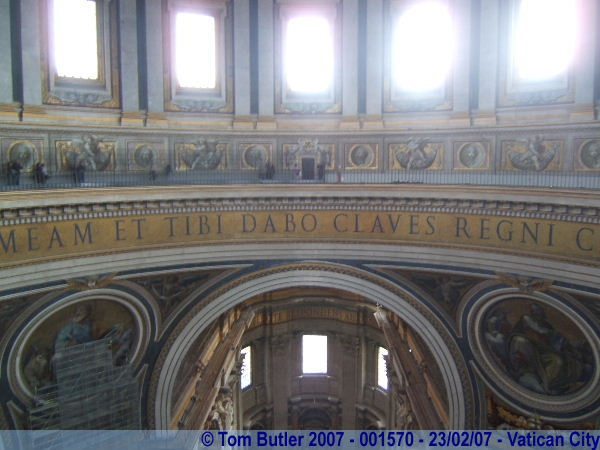 Photo ID: 001570, Looking across the inside of the dome, St Peters Basilica, Vatican City