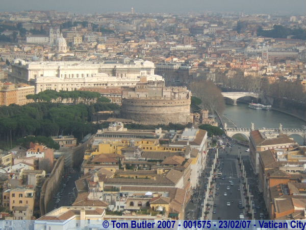 Photo ID: 001575, Castle St Angelo from St Peters Basilica, St Peters Basilica, Vatican City