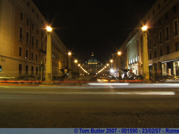 Photo ID: 001590, Looking down the Via Della Conciliazione towards St Peters, Rome, Italy