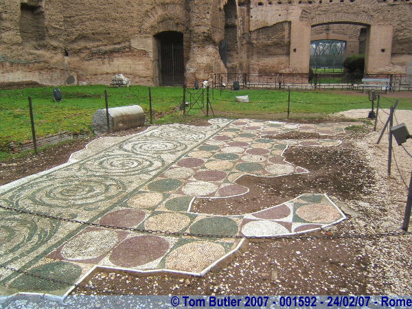 Photo ID: 001592, Mosaic floors inside the baths, Rome, Italy