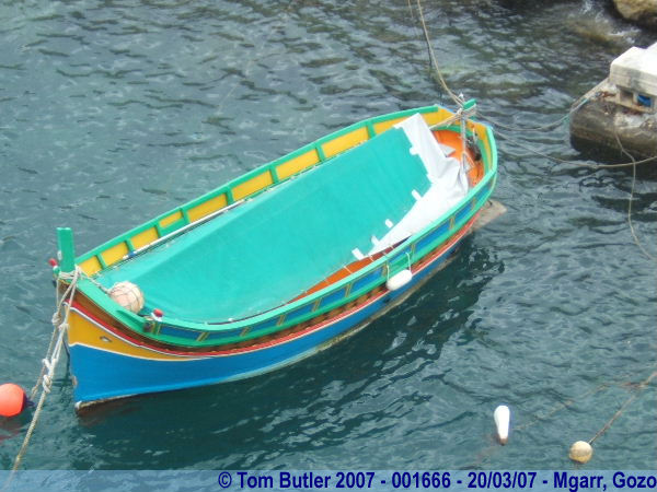 Photo ID: 001666, A traditional Maltese fishing boat in Mgarr harbour, Mgarr, Gozo, Malta