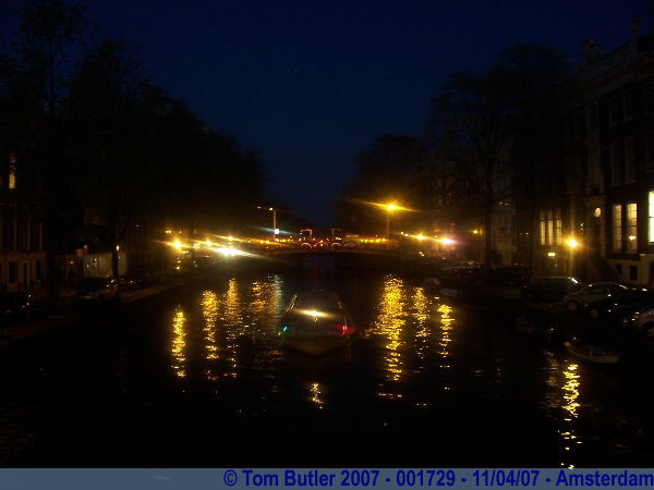 Photo ID: 001729, The canals at night, Amsterdam, Netherlands