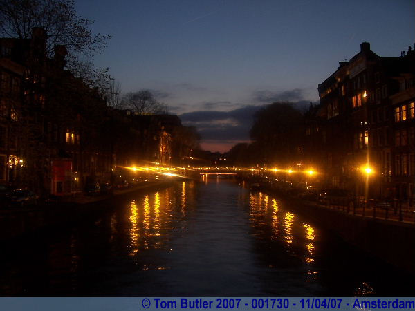 Photo ID: 001730, The canals at night, Amsterdam, Netherlands