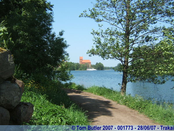Photo ID: 001773, Approaching the Island castle, by the side of the peninsular castle, Trakai, Lithuania