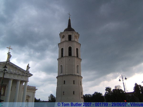 Photo ID: 001799, Storm clouds gather over the bell tower, Vilnius, Lithuania