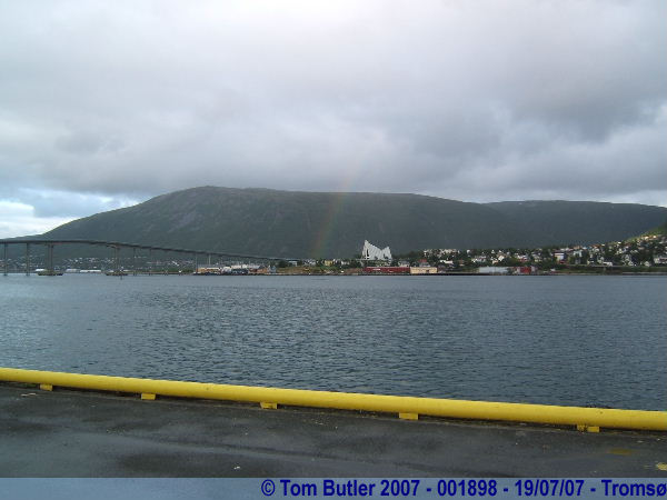 Photo ID: 001898, A rainbow forms over the Arctic Cathedral, Troms, Norway