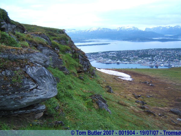 Photo ID: 001904, Troms see from Mount Storsteinen at almost Midnight, Troms, Norway