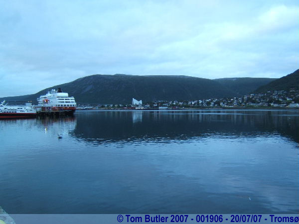 Photo ID: 001906, The Hurtigrute moored up at midnight, Troms, Norway