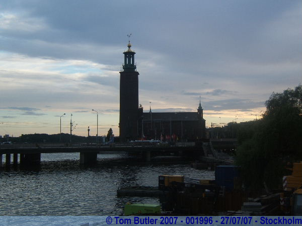 Photo ID: 001996, Sunset behind Stockholm City hall, Stockholm, Sweden