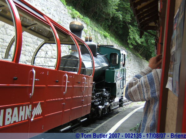 Photo ID: 002135, The Brienz Rothorn Bahn, getting ready to depart, Brienz, Switzerland
