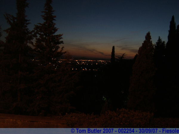 Photo ID: 002254, Looking back to Florence at dusk, Fiesole, Italy