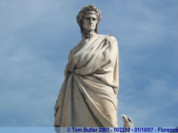 Photo ID: 002258, A scowling Dante looks down on the city which expelled him, but now wants to be remembered for him!, Florence, Italy