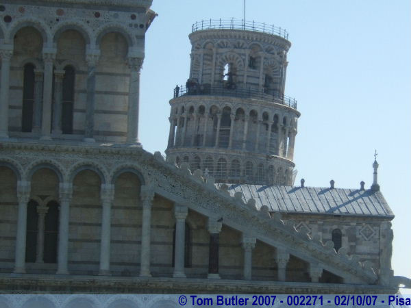 Photo ID: 002271, The tower, its lean all the clearer behind the cathedral, Pisa, Italy