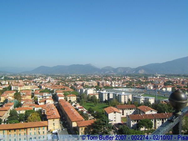 Photo ID: 002274, Pisa and the surrounding hills from the top of the tower, Pisa, Italy