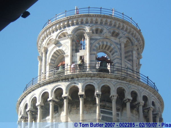 Photo ID: 002285, Another party of tourists start the final, sloping ascent to the top of the tower, Pisa, Italy