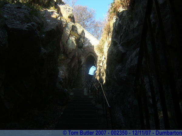 Photo ID: 002350, Climbing through the castle, Dumbarton, Scotland