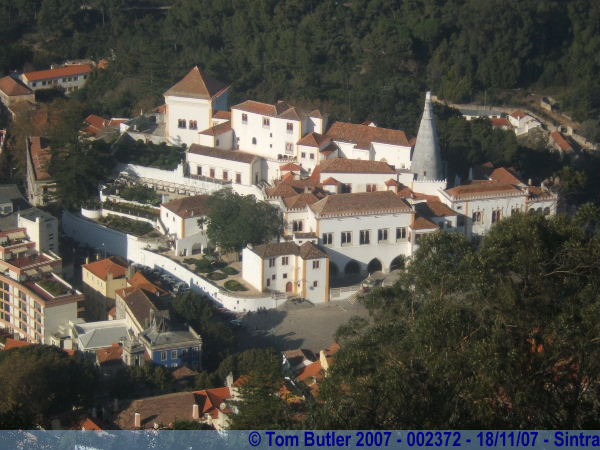 Photo ID: 002372, The Palcio Nacional seen from the Moorish Castle, Sintra, Portugal