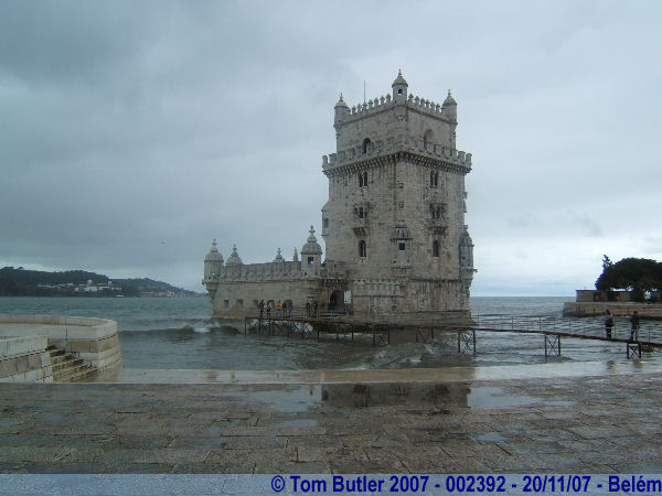 Photo ID: 002392, Approaching the Torre de Belm in rough weather, Belm, Portugal