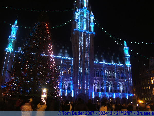 Photo ID: 002413, The Htel de Ville and Christmas Tree, Brussels, Belgium