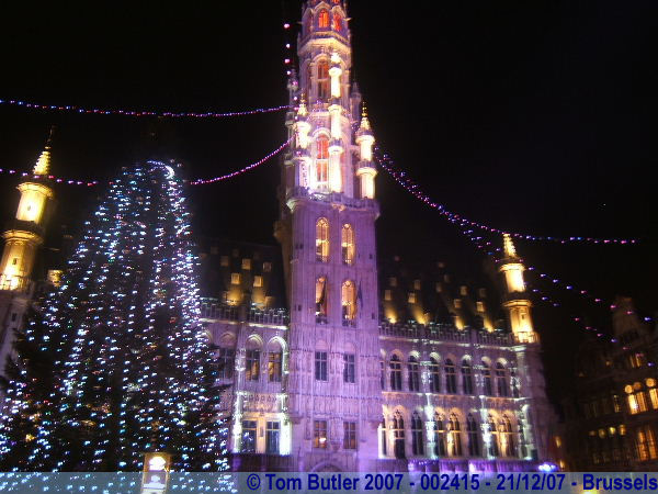 Photo ID: 002415, The Htel de Ville and Christmas Tree, Brussels, Belgium