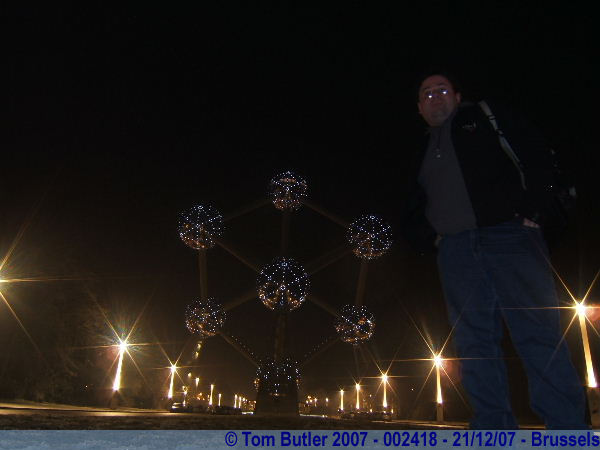 Photo ID: 002418, Standing in front of the sparkling Atomium, Brussels, Belgium