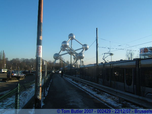 Photo ID: 002429, Approaching the Atomium, at Heysel station, Brussels, Belgium