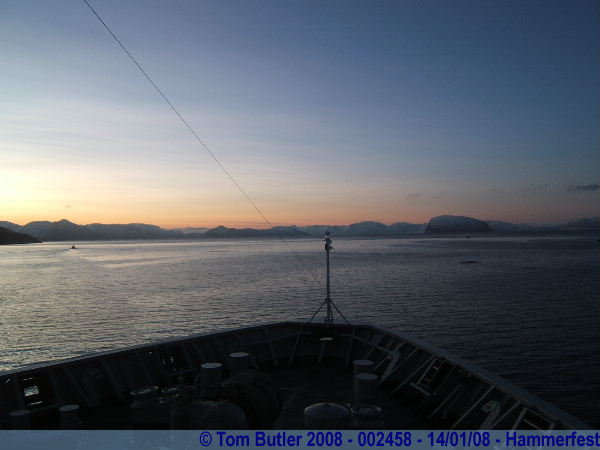 Photo ID: 002458, The Nordlys sails out of Hammerfest, Hammerfest, Norway