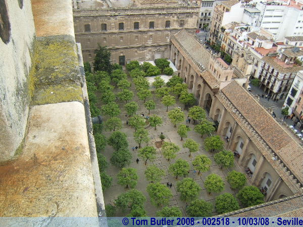 Photo ID: 002518, The Patio de los Naranjos seen from the tower of the Giralda, Seville, Spain