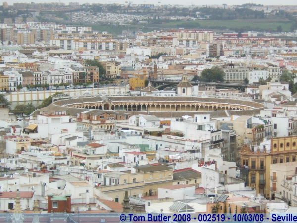 Photo ID: 002519, Looking across to the bull ring from the tower, Seville, Spain