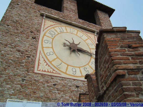 Photo ID: 002659, The Castelvecchio clock, Verona, Italy