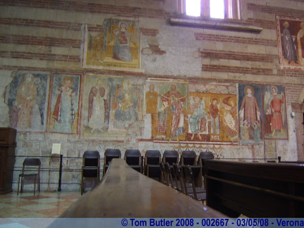 Photo ID: 002667, Fresco's on the wall of the Basilica San Zeno, Verona, Italy