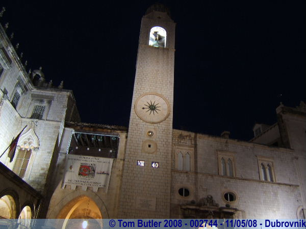 Photo ID: 002744, The clock tower at night, Dubrovnik, Croatia