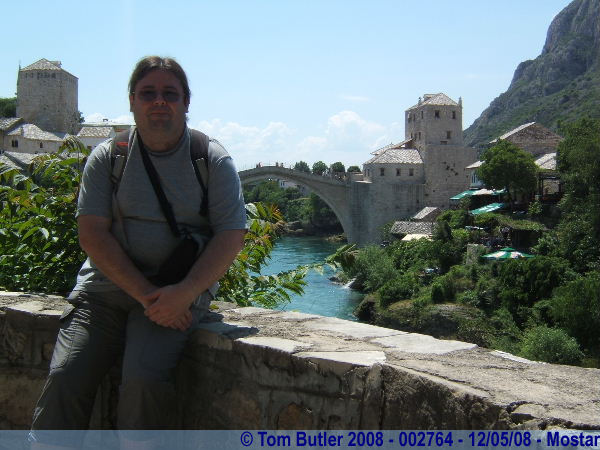 Photo ID: 002764, The old bridge from the base of the mosque, Mostar, Bosnia and Herzegovina