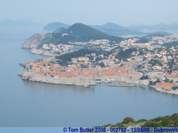 Photo ID: 002782, Dubrovnik old town seen from the road high in the hills above the city, Dubrovnik, Croatia