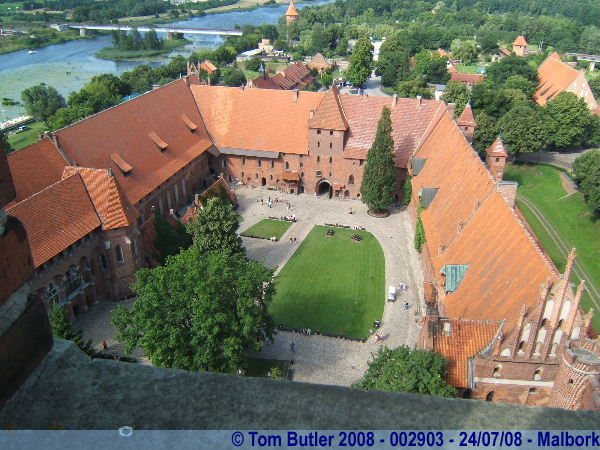 Photo ID: 002903, The middle and lower castles seen from the tower of the upper castle, Malbork, Poland