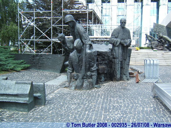 Photo ID: 002935, Rebels descend into the sewers, part of the Monument to the Warsaw Uprising, Warsaw, Poland