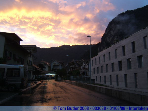 Photo ID: 003038, The town centre at sunset, Interlaken, Switzerland