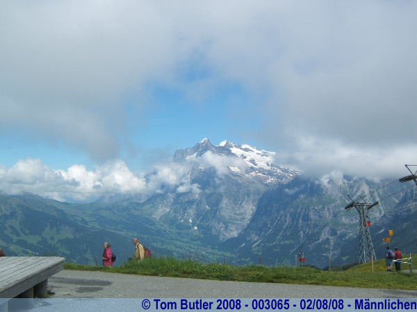Photo ID: 003065, The mountains surrounding Mnnlichen, and the gondola down to Grund, Mnnlichen, Switzerland