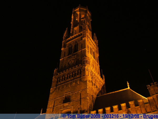 Photo ID: 003216, The Belfort at night, Bruges, Belgium
