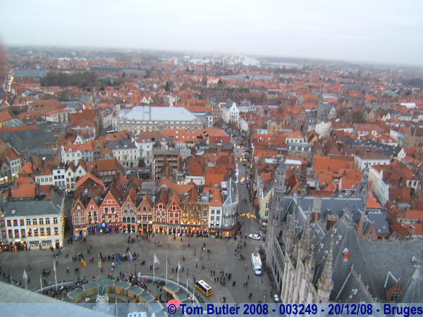 Photo ID: 003249, The Markt from the top of the Belfort, Bruges, Belgium