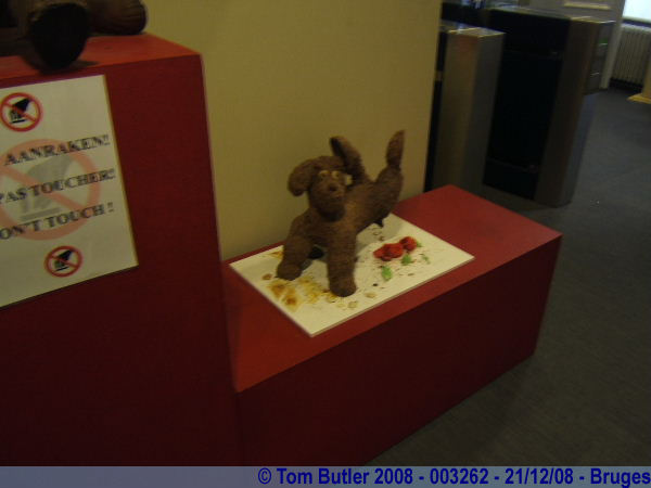 Photo ID: 003262, A Chocolate dog does a chocolate., Bruges, Belgium