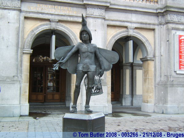 Photo ID: 003266, A statue outside the Stadsschouwburg, Bruges, Belgium