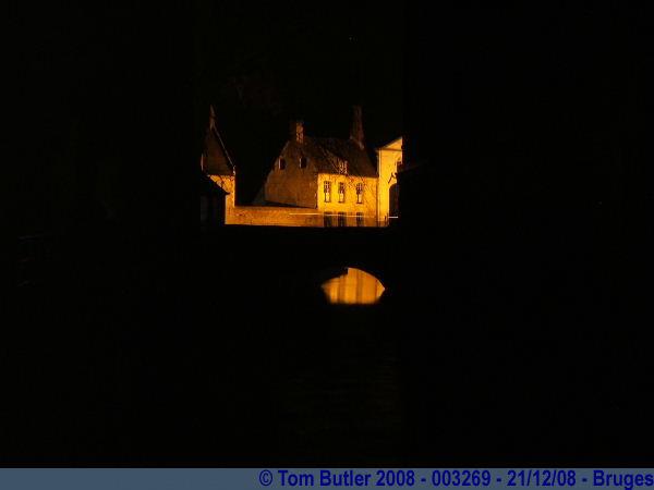 Photo ID: 003269, Looking towards the Begijnhof at night, Bruges, Belgium