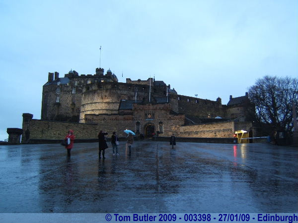 Photo ID: 003398, The entrance to Edinburgh Castle at Dusk, Edinburgh, Scotland
