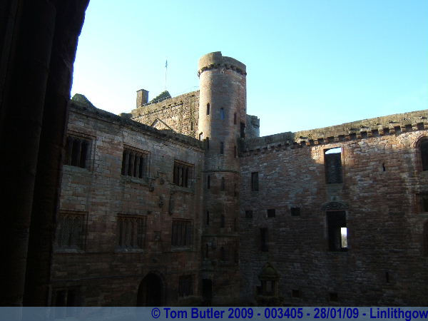 Photo ID: 003405, One of the towers of Linlithgow Palace, Linlithgow, Scotland