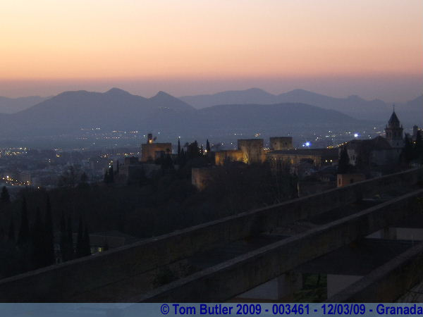 Photo ID: 003461, The Alhambra starts to light up, Granada, Spain
